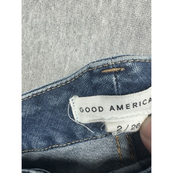 Good American GOOD WAIST CROP SKINNY JEANS GWCSPR067T Size 2 26 - Picture 2 of 6